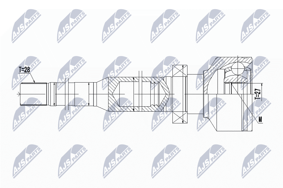 Шарнирный комплект, приводной вал - NPW-VV-102 NTY