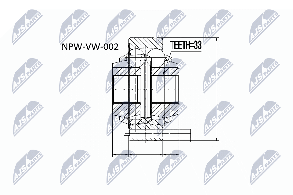 Kit giunti, Semiasse - NPW-VW-002 NTY