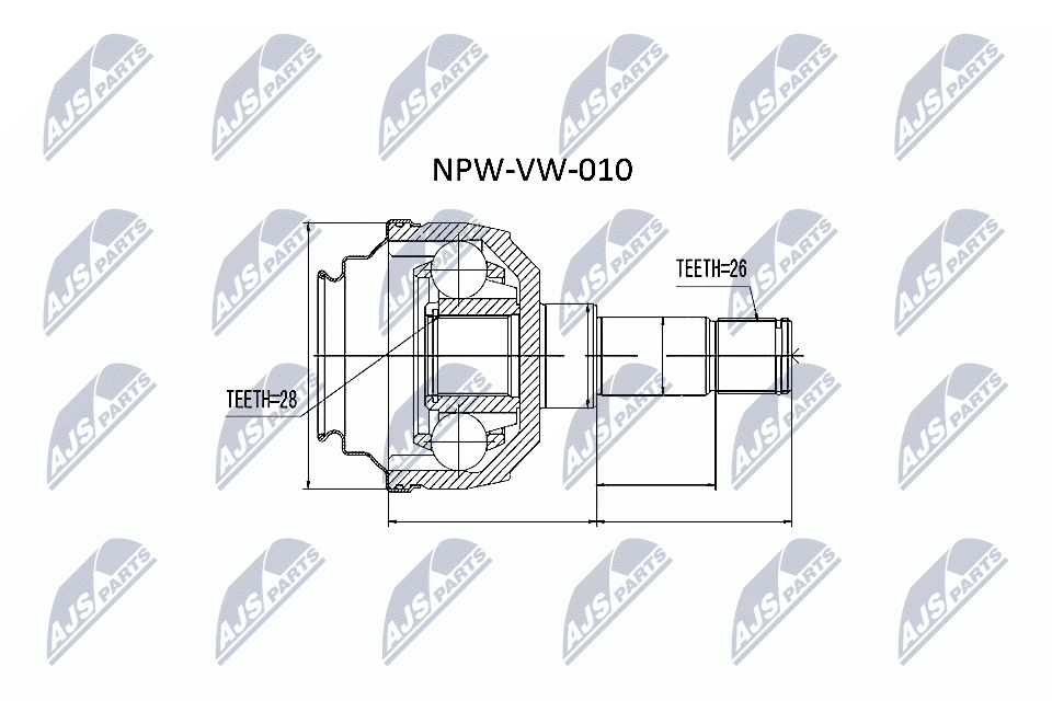 Gelenksatz, Antriebswelle - NPW-VW-010 NTY