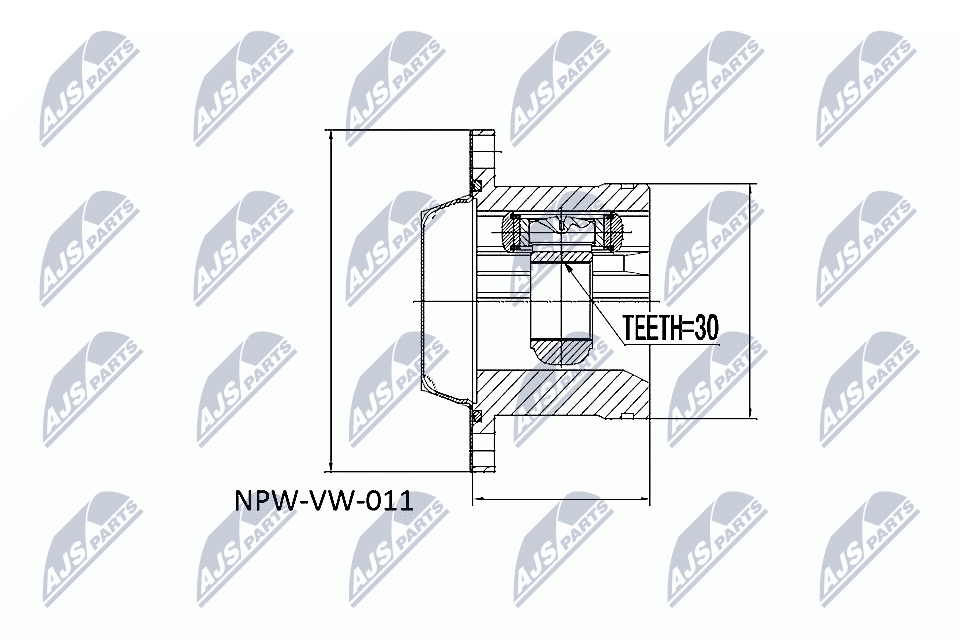 Gelenksatz, Antriebswelle - NPW-VW-011 NTY