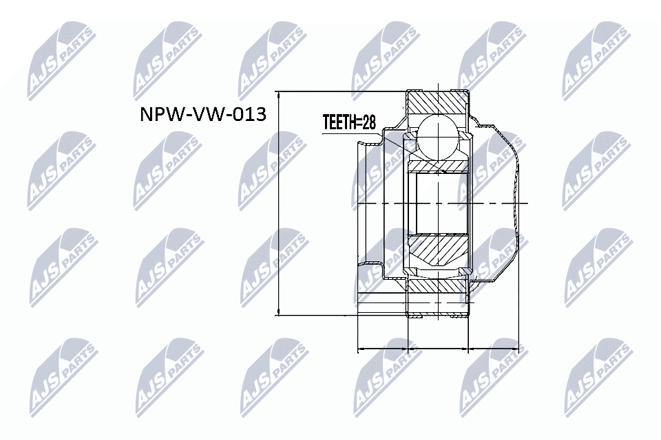 Kit giunti, Semiasse - NPW-VW-013 NTY