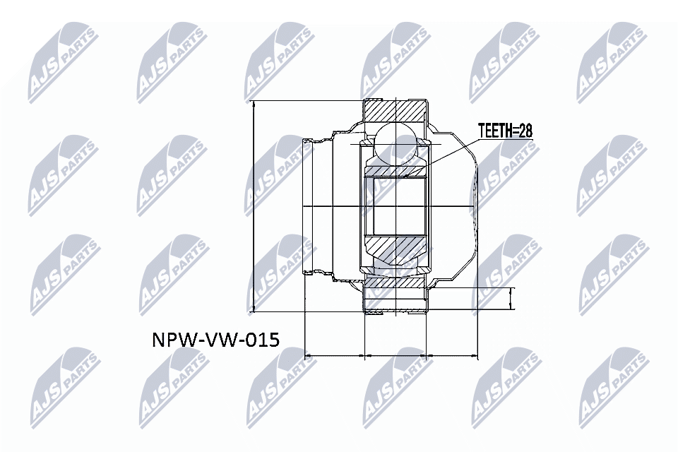 jungčių komplektas, kardaninis velenas - NPW-VW-015 NTY