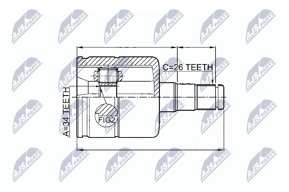 Gelenksatz, Antriebswelle - NPW-VW-025 NTY