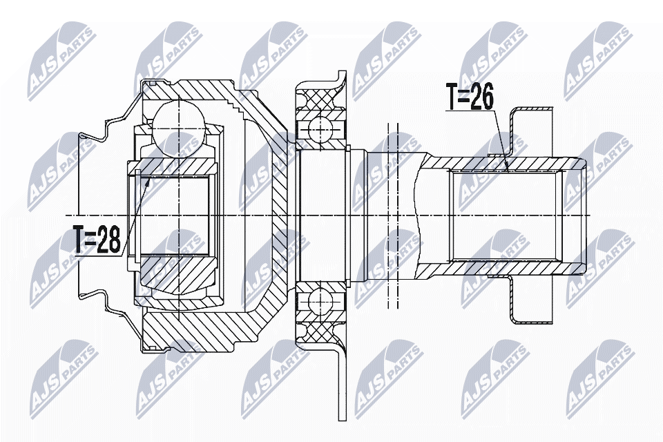 Gelenksatz, Antriebswelle - NPW-VW-051 NTY