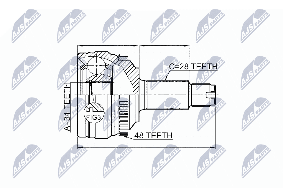 Gelenksatz, Antriebswelle - NPZ-DW-028 NTY