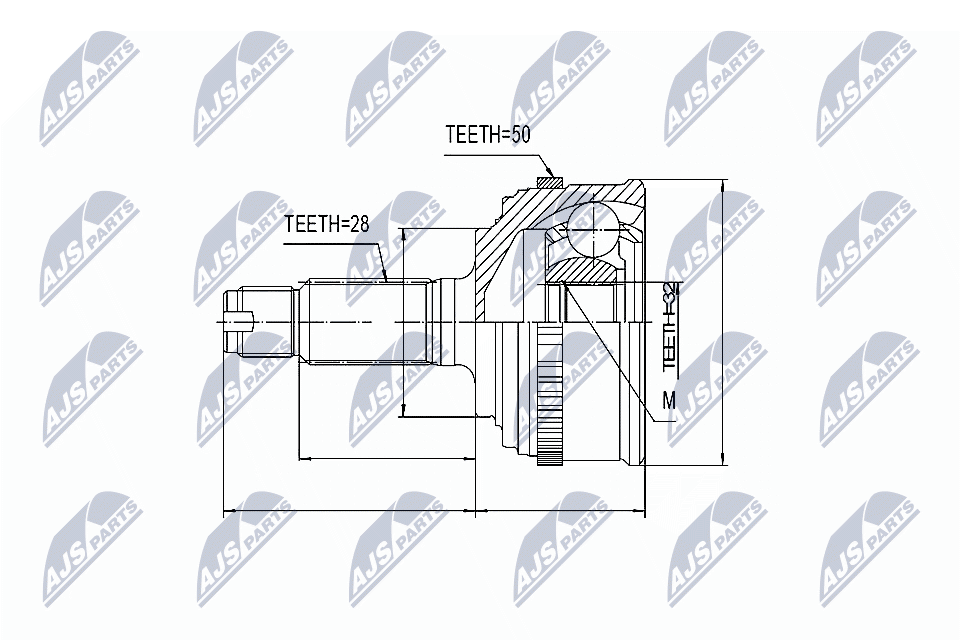 Kit giunti, Semiasse - NPZ-HD-034 NTY
