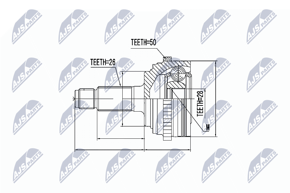 Kit giunti, Semiasse - NPZ-HD-036 NTY