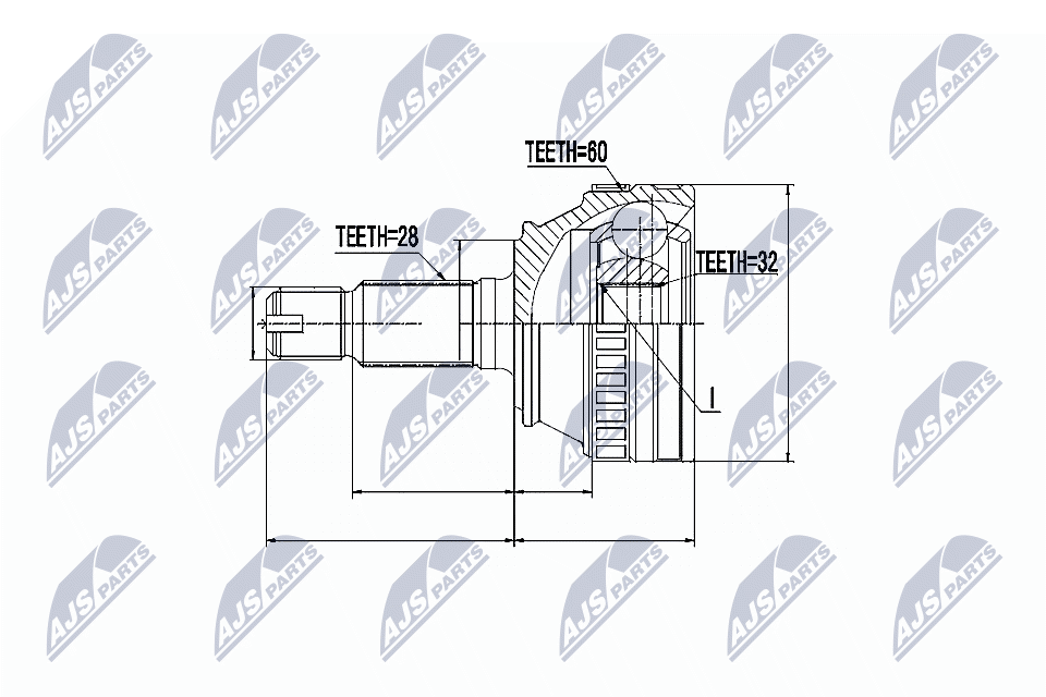Gelenksatz, Antriebswelle - NPZ-LR-009 NTY