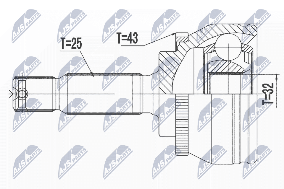 Gelenksatz, Antriebswelle - NPZ-MS-063 NTY