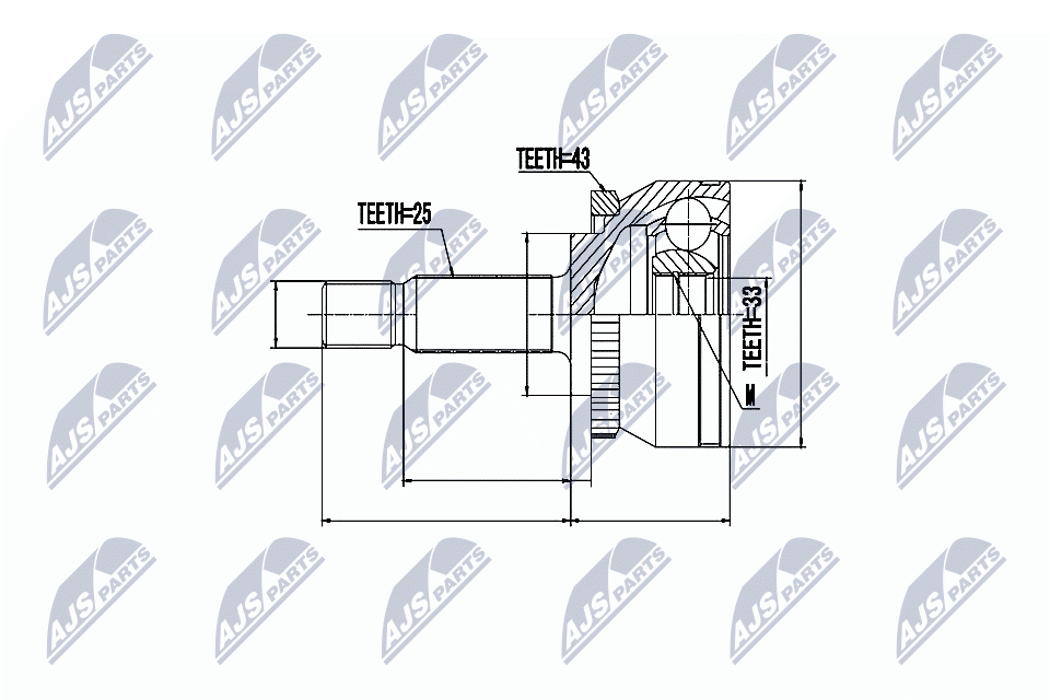Gelenksatz, Antriebswelle - NPZ-VV-002 NTY