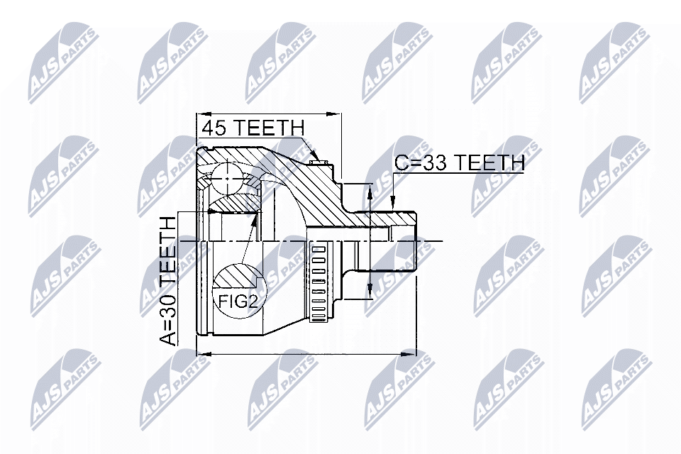 Gelenksatz, Antriebswelle - NPZ-VW-008 NTY