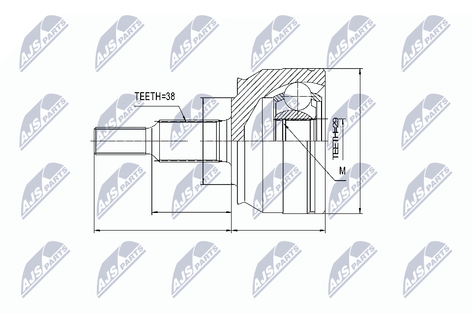 Gelenksatz, Antriebswelle - NPZ-VW-033 NTY