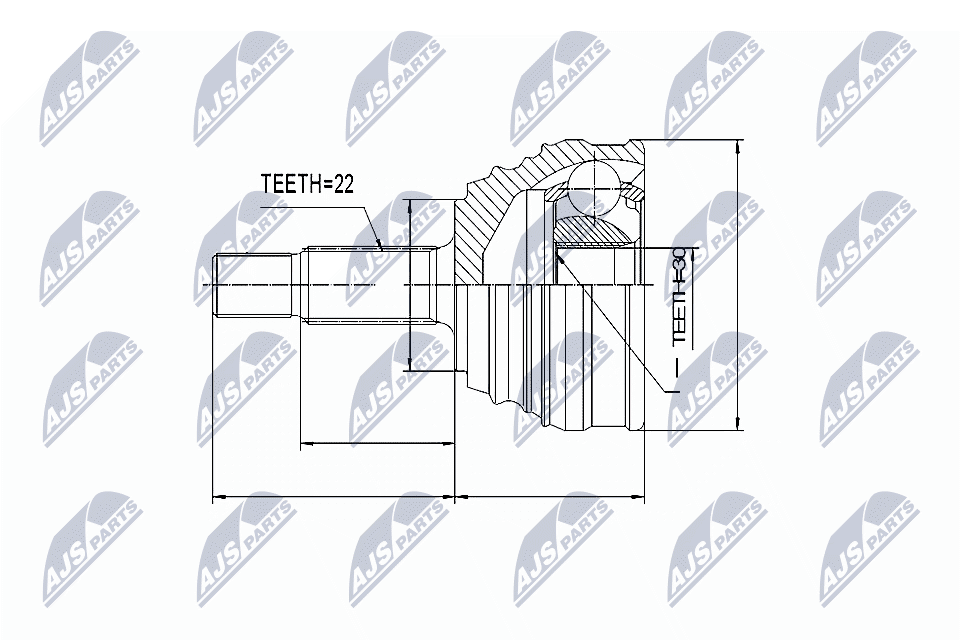Kit giunti, Semiasse - NPZ-VW-034 NTY