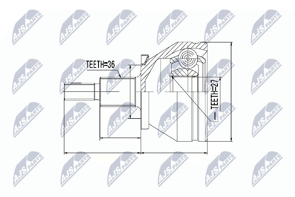 Kit giunti, Semiasse - NPZ-VW-036 NTY