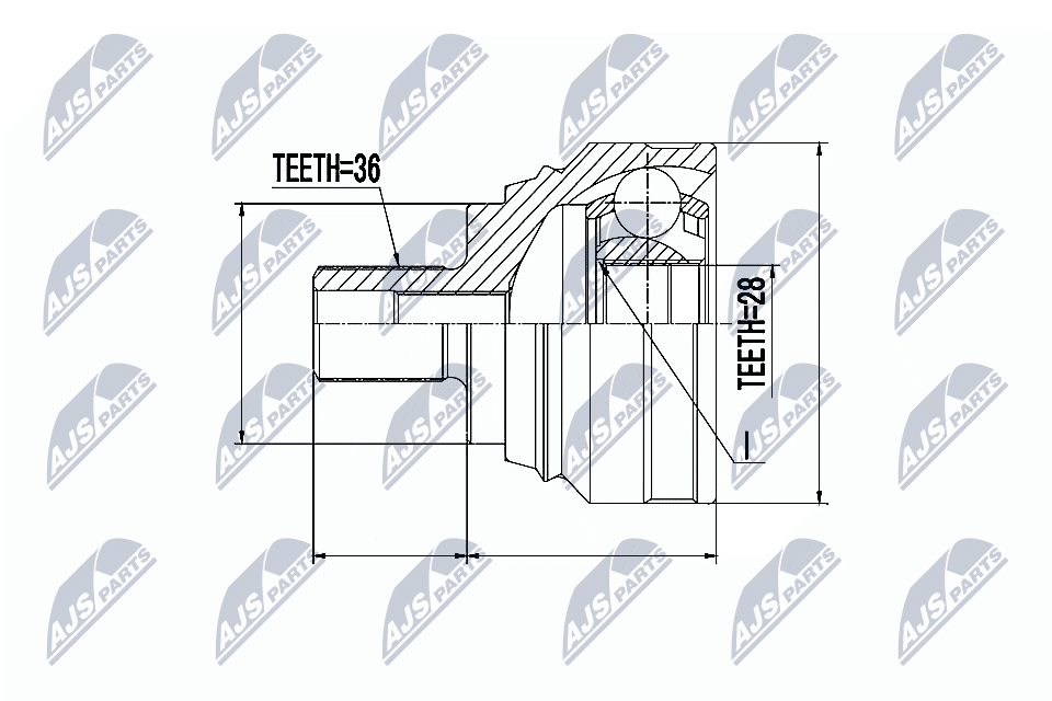 Kit giunti, Semiasse - NPZ-VW-040 NTY