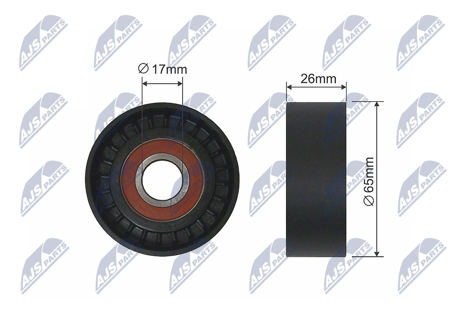 Tensioner Pulley, V-ribbed belt - RNK-AR-001 NTY