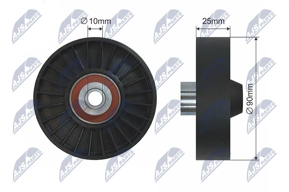 Deflection/Guide Pulley, V-ribbed belt - RNK-AR-006 NTY