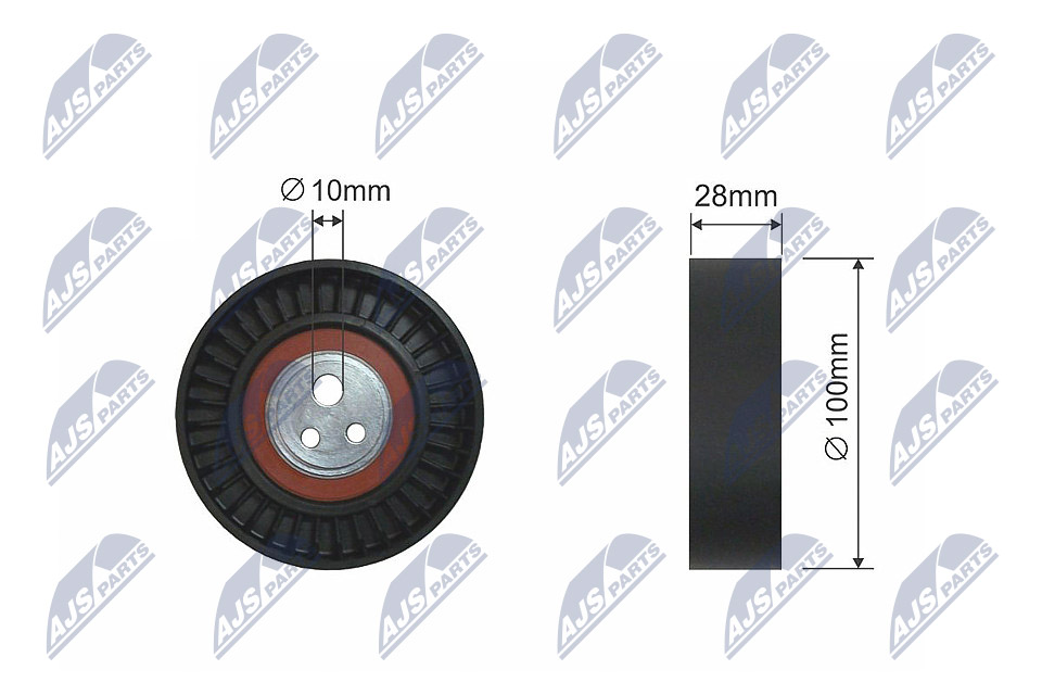 Deflection/Guide Pulley, V-ribbed belt - RNK-AR-009 NTY