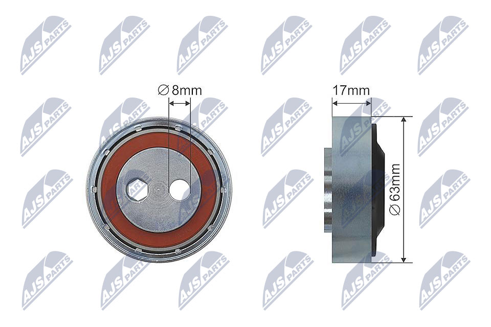 Tensioner Pulley, V-ribbed belt - RNK-AU-007 NTY