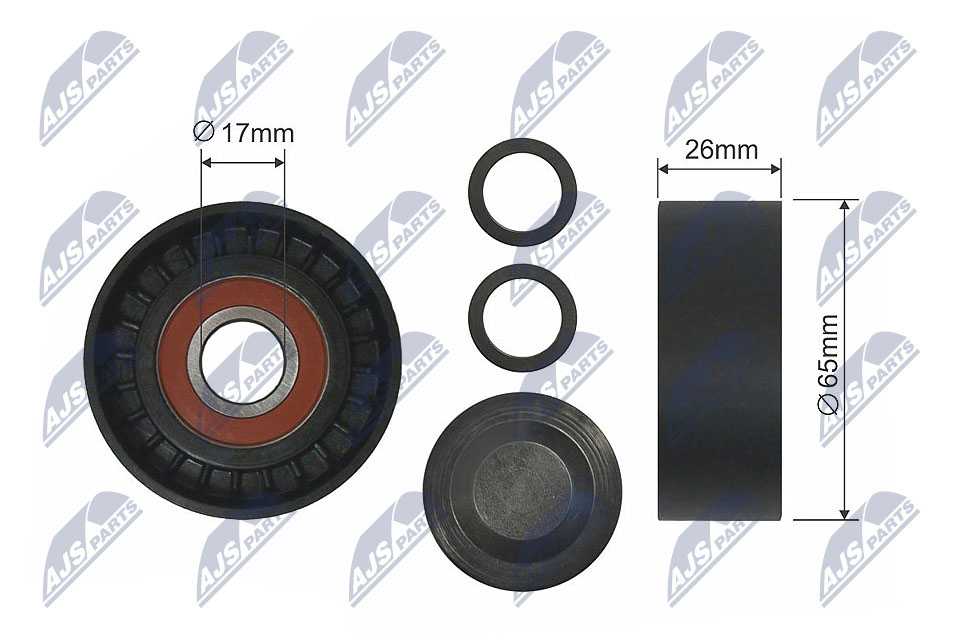 Deflection/Guide Pulley, V-ribbed belt - RNK-AU-011 NTY