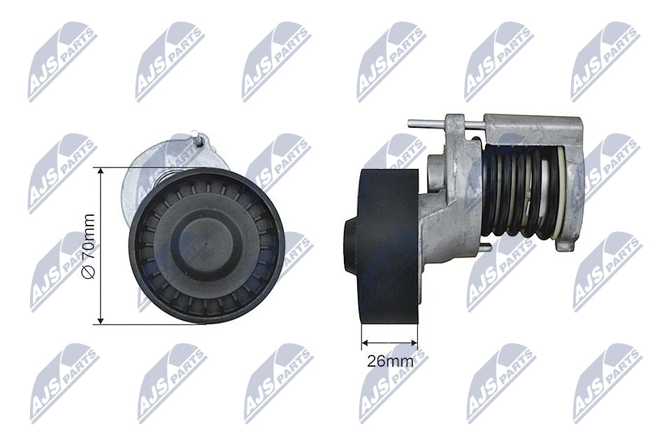 Tensioner Pulley, V-ribbed belt - RNK-AU-019 NTY