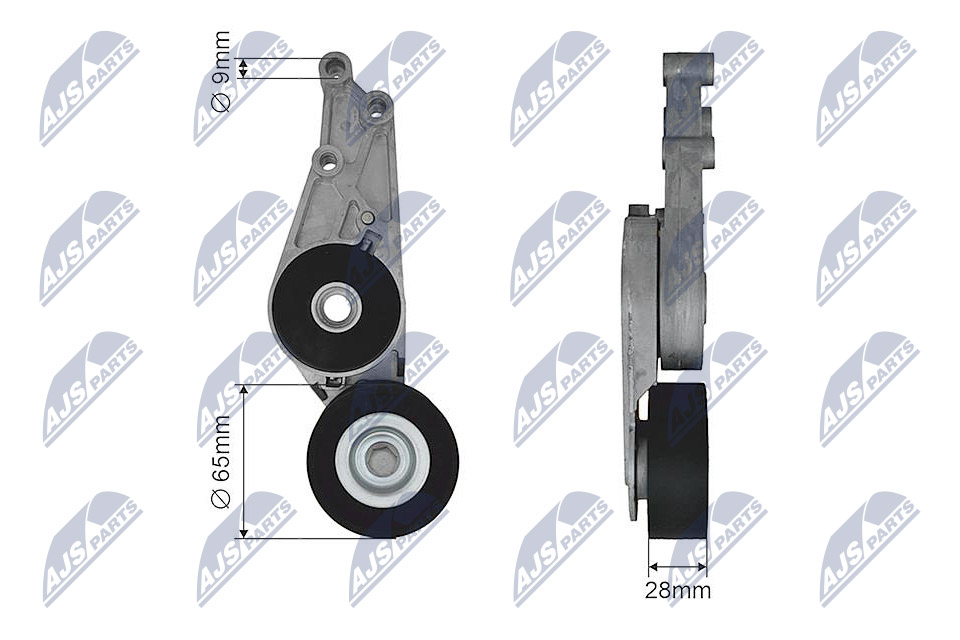 Tensioner Pulley, V-ribbed belt - RNK-AU-026 NTY