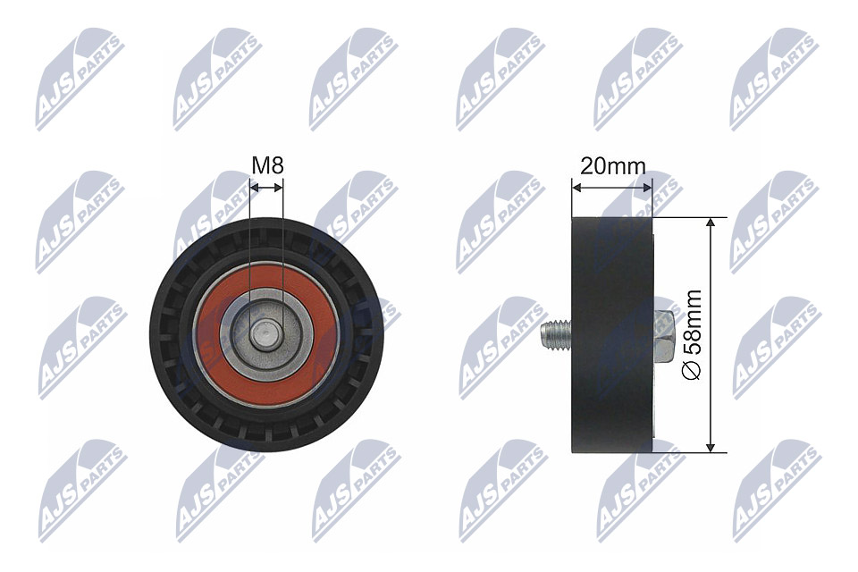 Deflection/Guide Pulley, V-belt - RNK-AU-037 NTY