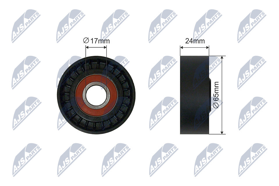 Tensioner Pulley, V-ribbed belt - RNK-AU-057 NTY