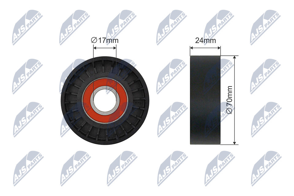 Tensioner Pulley, V-ribbed belt - RNK-AU-065 NTY