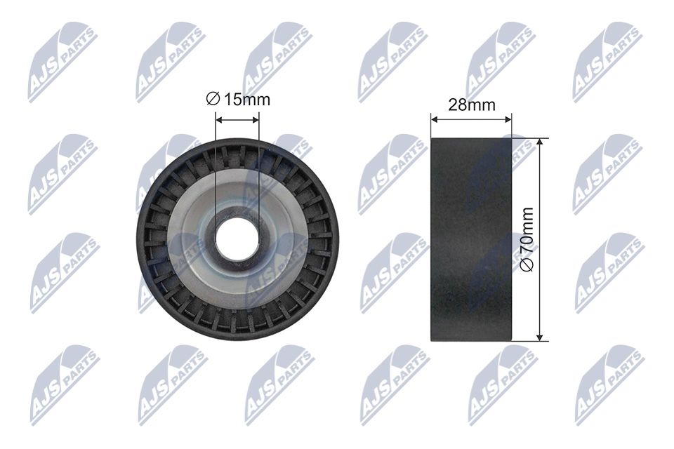 Tensioner Pulley, V-ribbed belt - RNK-AU-076 NTY