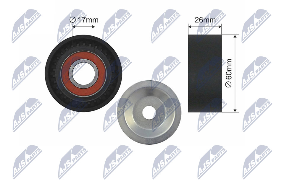Tensioner Pulley, V-ribbed belt - RNK-BM-002A NTY