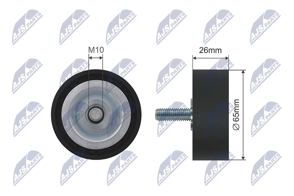Tensioner Pulley, V-ribbed belt - RNK-BM-002B NTY