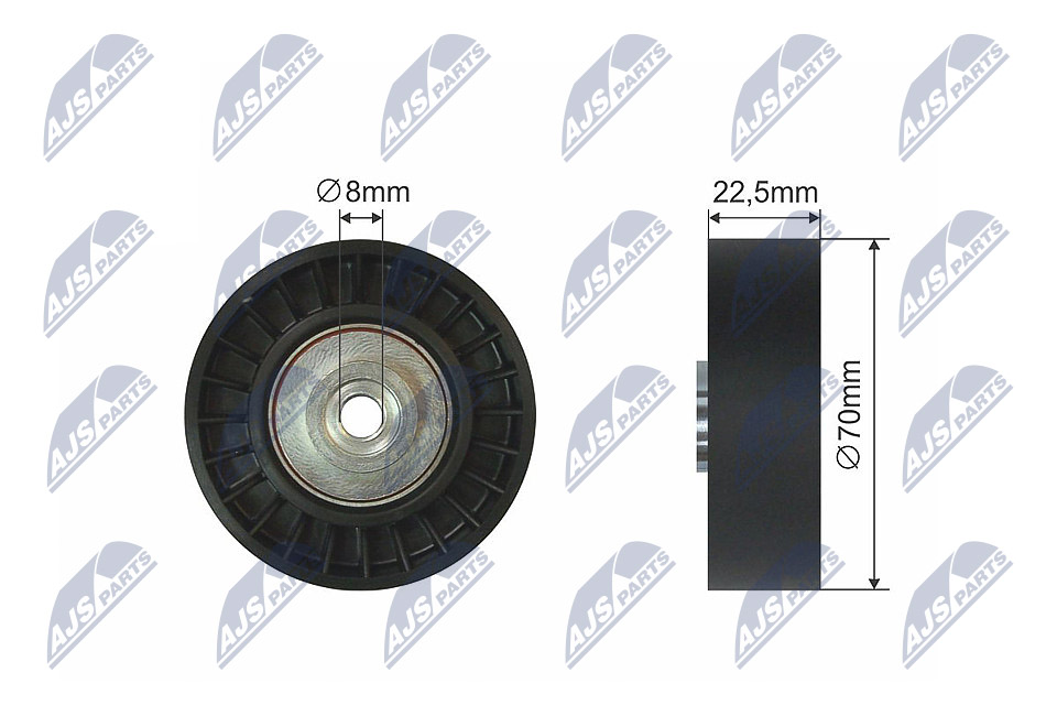 Deflection/Guide Pulley, V-ribbed belt - RNK-BM-003 NTY