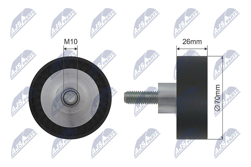 Deflection/Guide Pulley, V-ribbed belt - RNK-BM-009 NTY