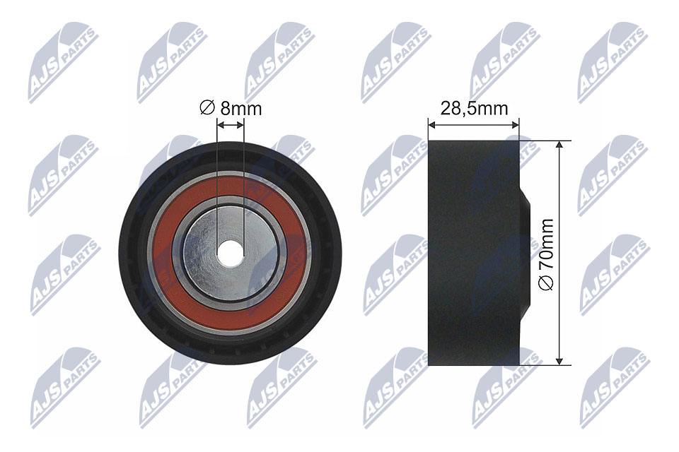Tensioner Pulley, V-ribbed belt - RNK-BM-023 NTY