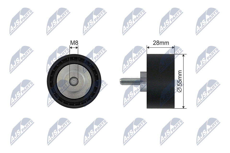Tensioner Pulley, V-ribbed belt - RNK-BM-045 NTY