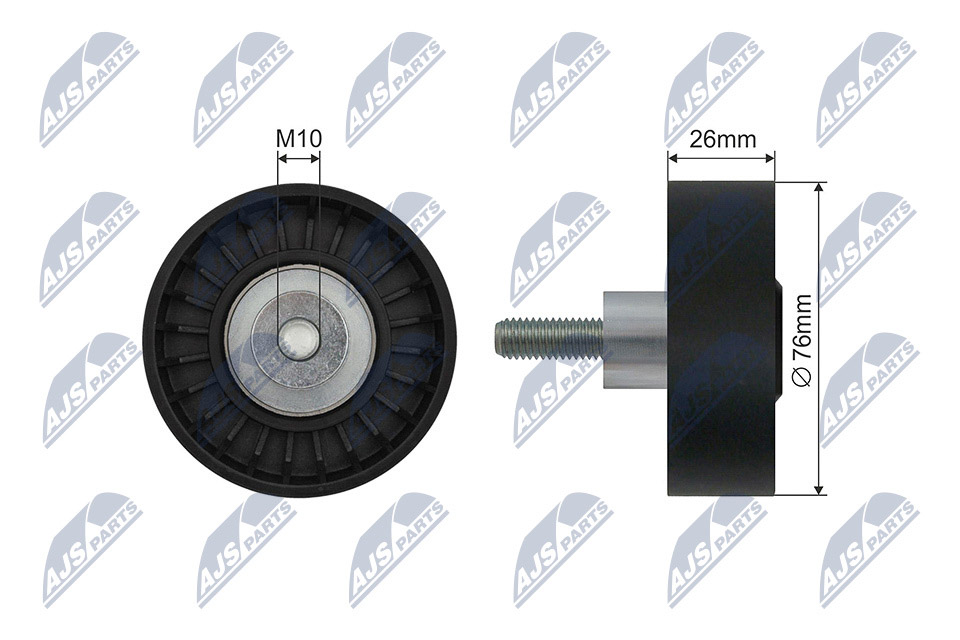Tensioner Pulley, V-ribbed belt - RNK-BM-058 NTY