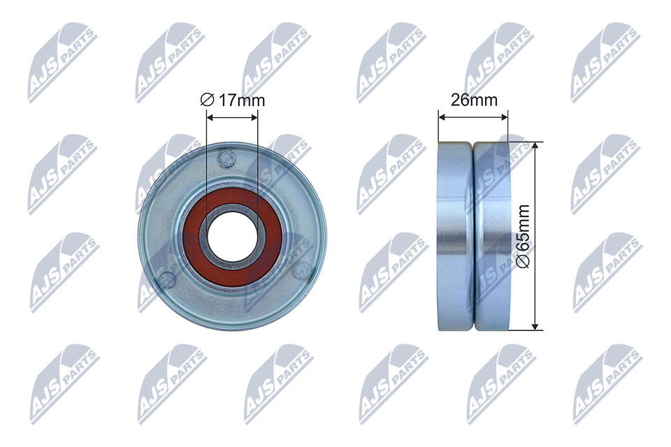 Tensioner Pulley, V-ribbed belt - RNK-BM-066 NTY