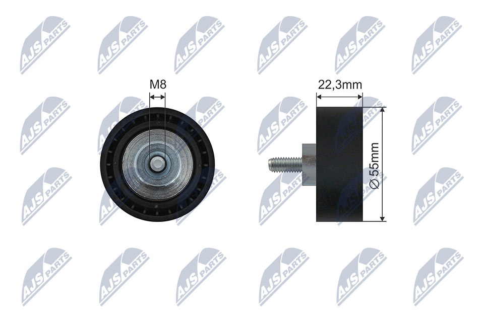 Deflection/Guide Pulley, V-ribbed belt - RNK-BM-067 NTY