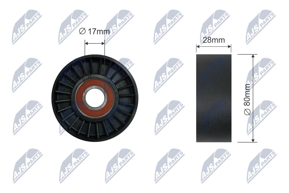 Deflection/Guide Pulley, V-ribbed belt - RNK-BM-068 NTY