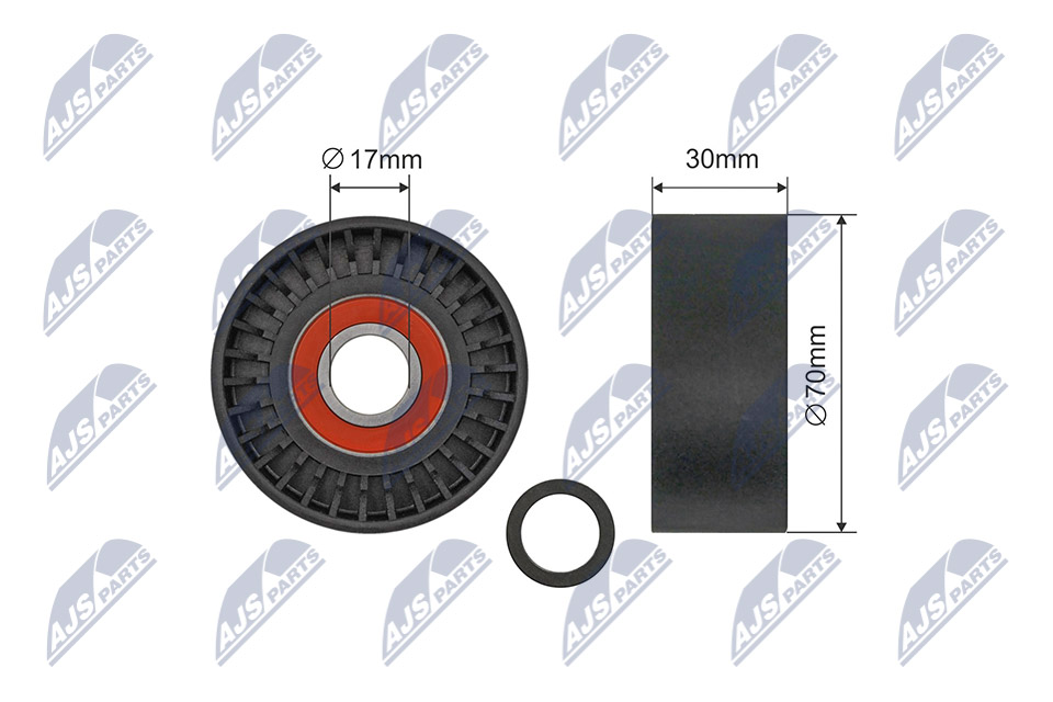 Tensioner Pulley, V-ribbed belt - RNK-BM-069 NTY