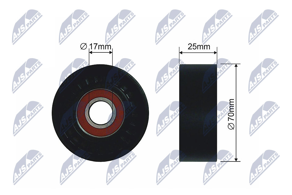 Tensioner Pulley, V-ribbed belt - RNK-CH-010A NTY