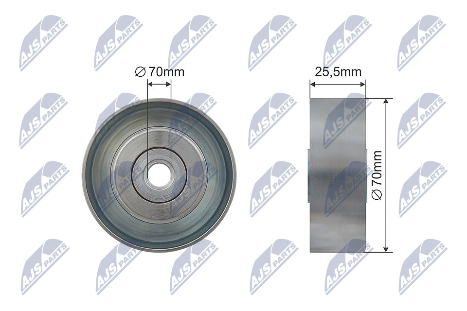 Tensioner Pulley, V-ribbed belt - RNK-CH-013 NTY