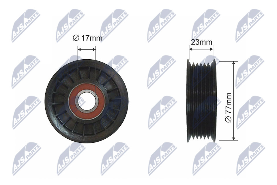 Tensioner Pulley, V-ribbed belt - RNK-CH-014 NTY