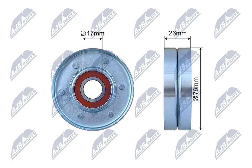 Tensioner Pulley, V-ribbed belt - RNK-CH-036 NTY