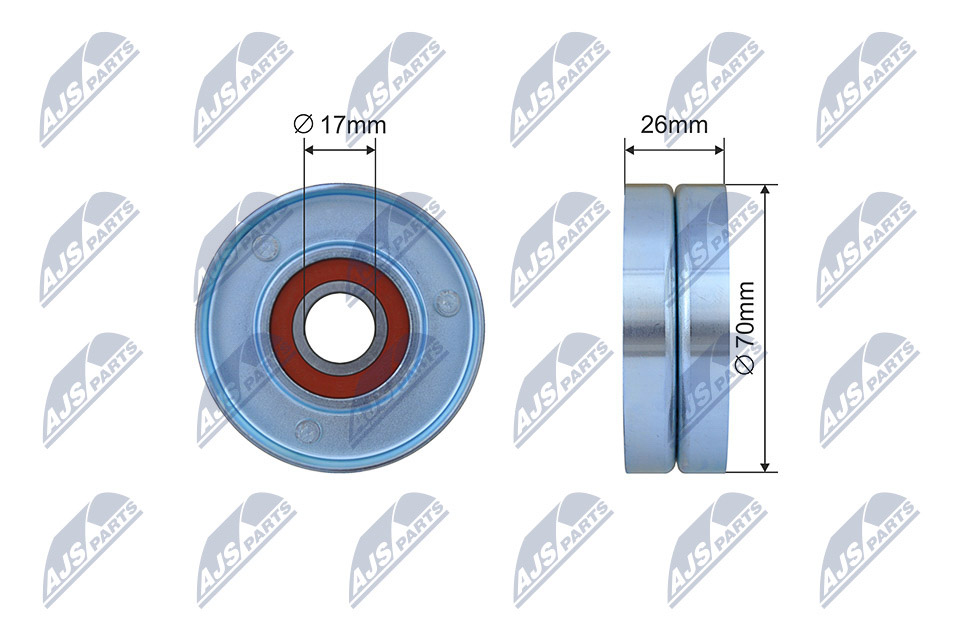 Tensioner Pulley, V-ribbed belt - RNK-CH-042 NTY