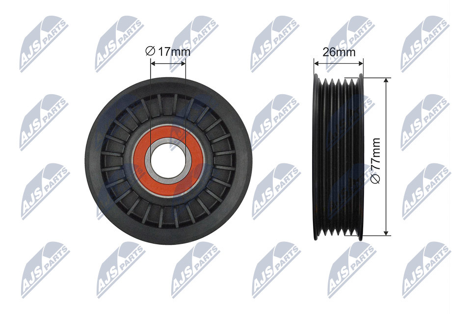 Tensioner Pulley, V-ribbed belt - RNK-CH-044 NTY