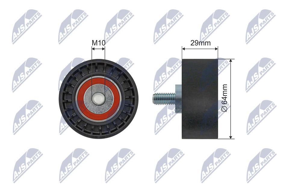 Tensioner Pulley, V-ribbed belt - RNK-CH-051 NTY