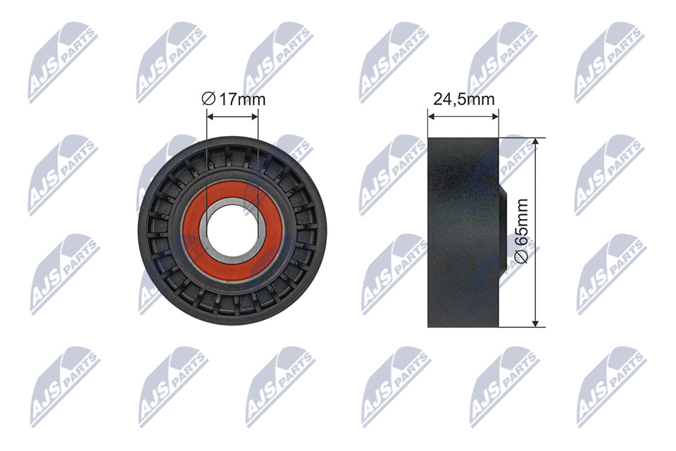 Tensioner Pulley, V-ribbed belt - RNK-CH-052 NTY