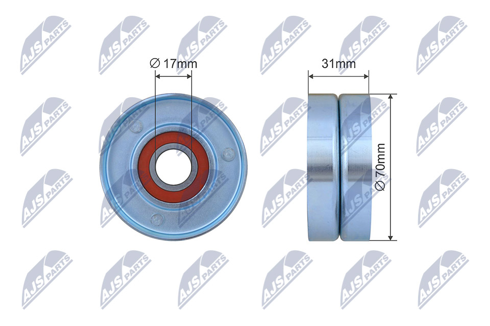Tensioner Pulley, V-ribbed belt - RNK-CH-053 NTY